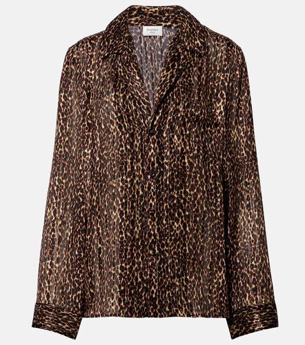 Blouse en soie à imprimé léopard - Saint Laurent - Modalova