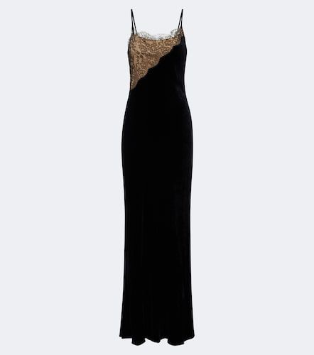 Robe longue en velours à dentelle - Stella McCartney - Modalova