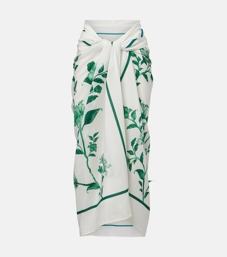 Paréo Lavanda en coton et soie à fleurs - Agua by Agua Bendita - Modalova