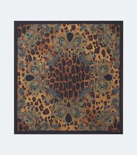 Foulard en soie à motif léopard - Etro - Modalova