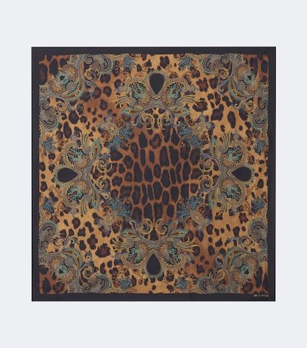 Foulard en soie à motif léopard - Etro - Modalova