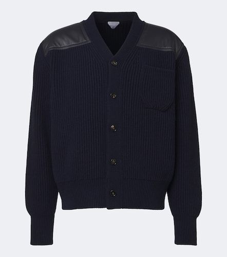 Cardigan en laine, cachemire et cuir - Bottega Veneta - Modalova