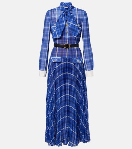 Robe ceinturée à motif tartan - Self-Portrait - Modalova