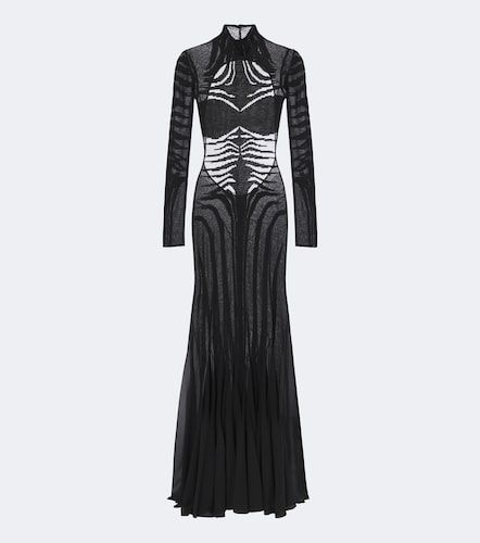 Robe longue en soie mélangée - Roberto Cavalli - Modalova