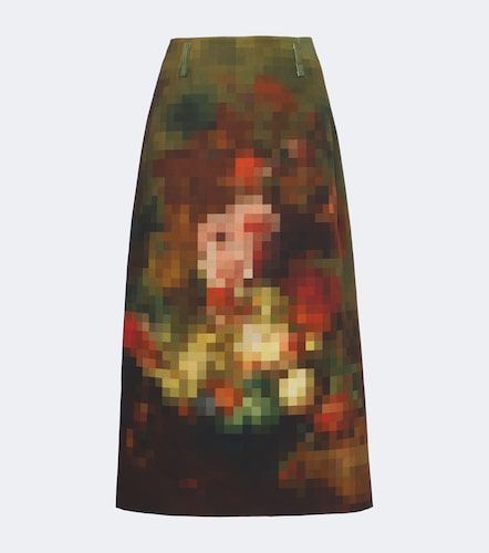 Jupe midi en coton à imprimé - Dries Van Noten - Modalova