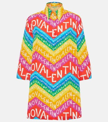 Robe chemise en coton à logo - Valentino Garavani - Modalova