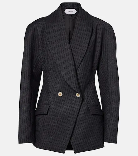 Blazer en laine vierge à rayures - Versace - Modalova