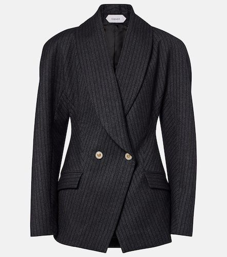 Blazer en laine vierge à rayures - Versace - Modalova