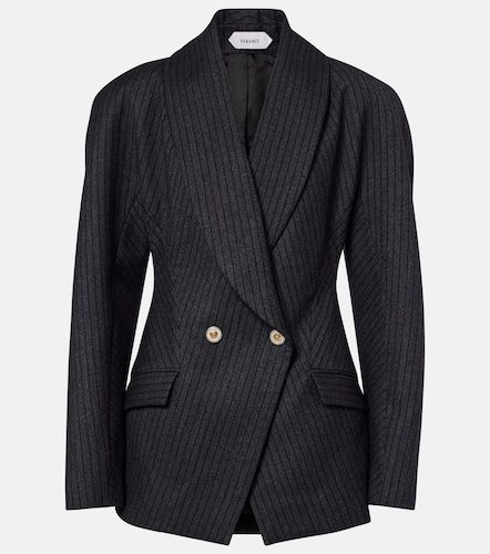 Blazer en laine vierge à rayures - Versace - Modalova