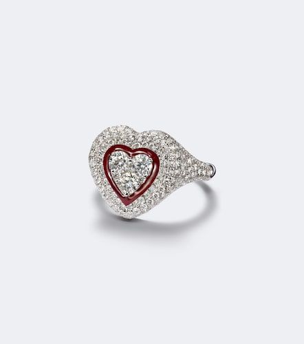 Bague Love Pop en or blanc 18 ct, émail et diamants - Kamyen - Modalova