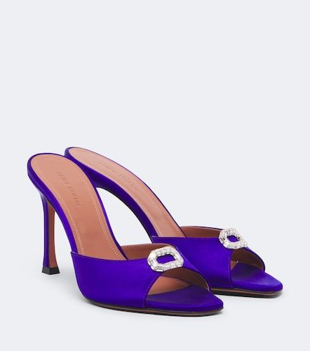 Mules Camelia Mini en satin à ornements - Amina Muaddi - Modalova