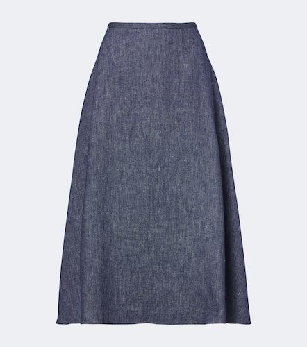 Jupe midi en lin mélangé - Carolina Herrera - Modalova