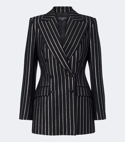 Blazer en laine mélangée à rayures - Dolce&Gabbana - Modalova