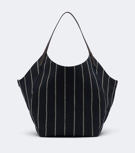 Cabas Monili en toile à rayures - Brunello Cucinelli - Modalova