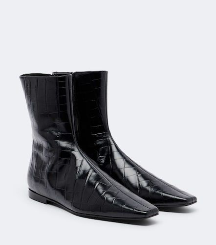 Bottines en cuir façon croco - Toteme - Modalova