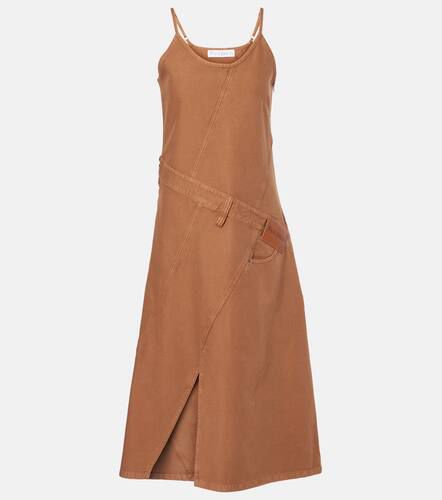 Robe midi asymétrique en coton à logo - JW Anderson - Modalova