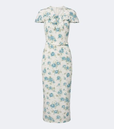 Robe midi en soie à fleurs - Alessandra Rich - Modalova