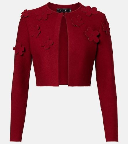 Cardigan raccourci à fleurs - Oscar de la Renta - Modalova