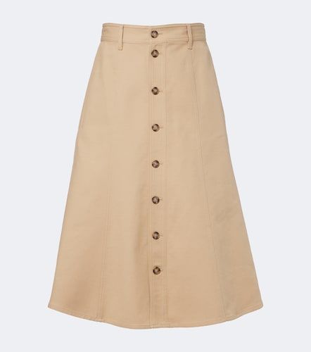 Jupe midi en coton et laine - Polo Ralph Lauren - Modalova