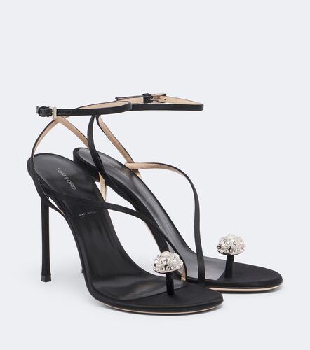 Sandales en satin à cristaux - Tom Ford - Modalova