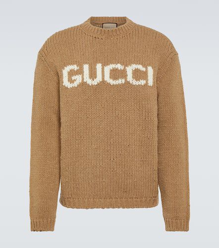 Pull intarsia en laine à logo - Gucci - Modalova