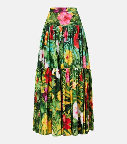 Jupe longue en coton à fleurs - Dolce&Gabbana - Modalova