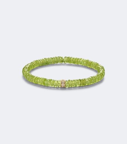 Bracelet en or 14 ct à perles, péridot et diamants - Sydney Evan - Modalova