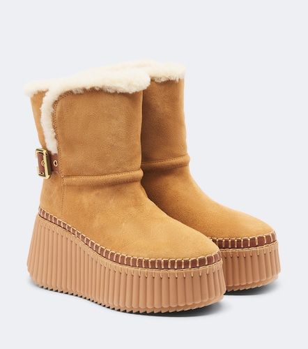 Chloé Bottines compensées Nama en daim - Chloe - Modalova