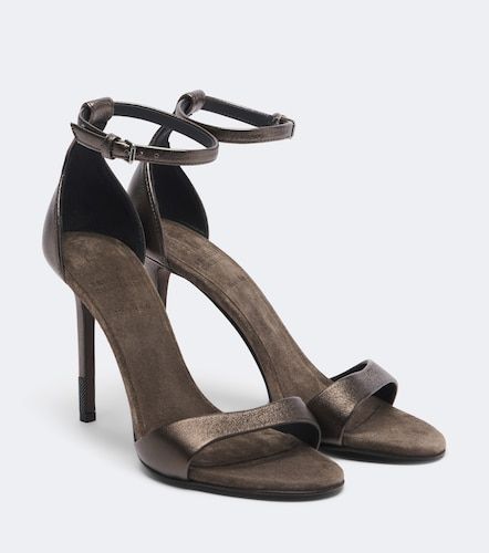 Sandales Monili en cuir métallisé - Brunello Cucinelli - Modalova