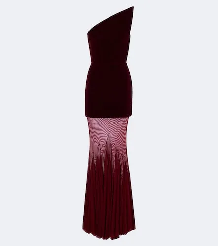 Robe longue asymétrique en velours - David Koma - Modalova