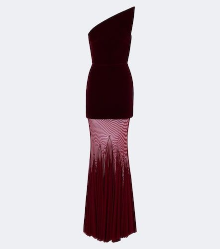 Robe longue asymétrique en velours - David Koma - Modalova