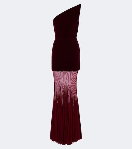 Robe longue asymétrique en velours - David Koma - Modalova