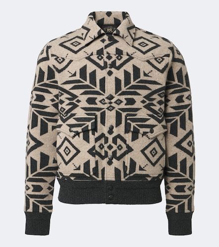 Veste blouson en laine à motif jacquard - RRL - Modalova