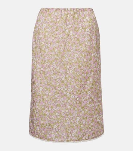 Jupe midi en Re-Nylon à fleurs - Prada - Modalova