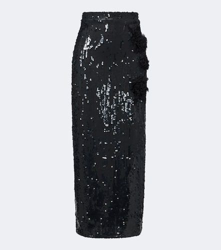 Jupe midi à sequins et appliqués - Erdem - Modalova
