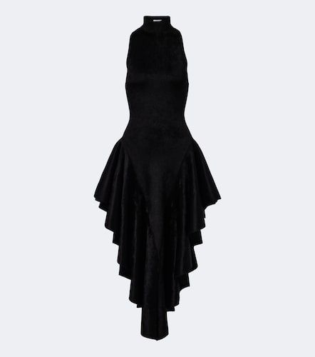 Alaïa Robe midi asymétrique en velours - Alaia - Modalova
