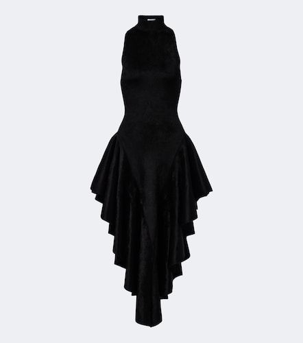 Alaïa Robe midi asymétrique en velours - Alaia - Modalova