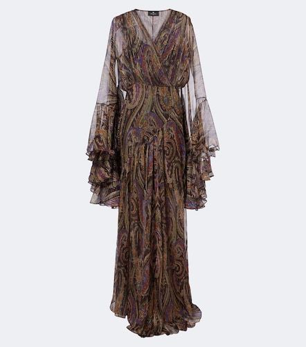 Etro Robe longue en soie mélangée - Etro - Modalova