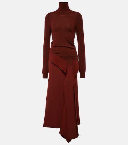 Robe midi en laine et crêpe - Victoria Beckham - Modalova