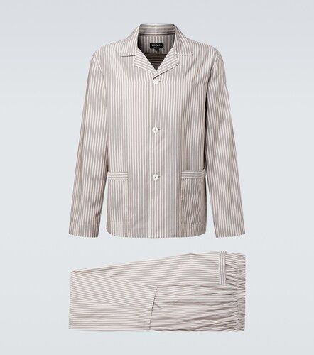 Ensemble de pyjama rayé en soie, coton et cachemire - Zegna - Modalova