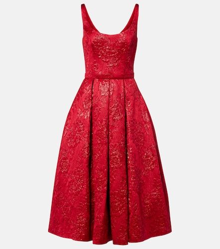 Robe midi Asher en jacquard à fleurs - Safiyaa - Modalova