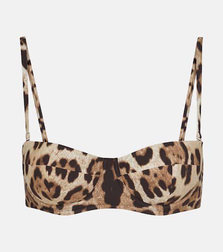 Haut de bikini à motif léopard - Dolce&Gabbana - Modalova