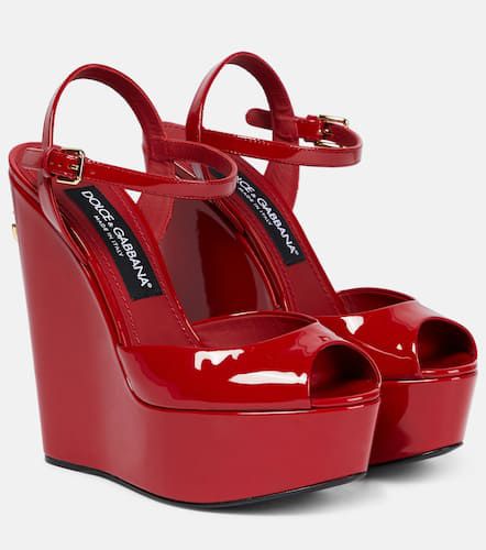 Sandales à plateforme en cuir verni - Dolce&Gabbana - Modalova