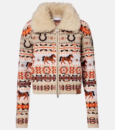 Cardigan intarsia en laine vierge - Stella McCartney - Modalova