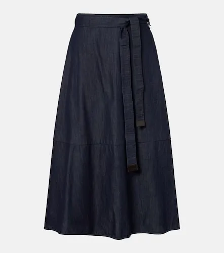 Jupe midi en denim à ceinture - 'S Max Mara - Modalova