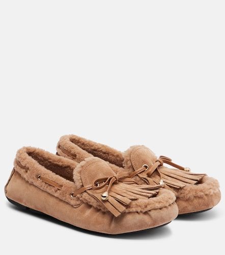 Mocassins Manon F en daim et shearling - Jimmy Choo - Modalova