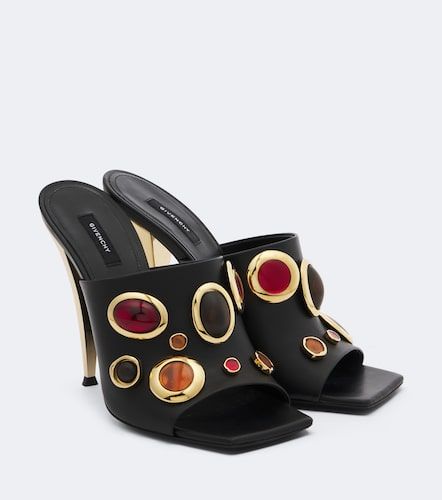 Mules Sliced Square en cuir à ornements - Givenchy - Modalova