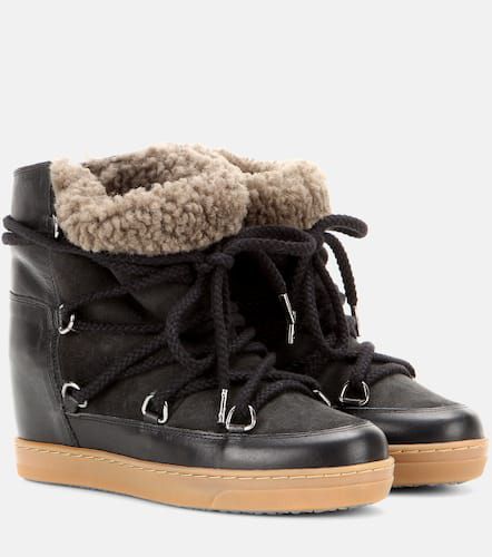 Bottines compensées Nowles en cuir et shearling - Isabel Marant - Modalova