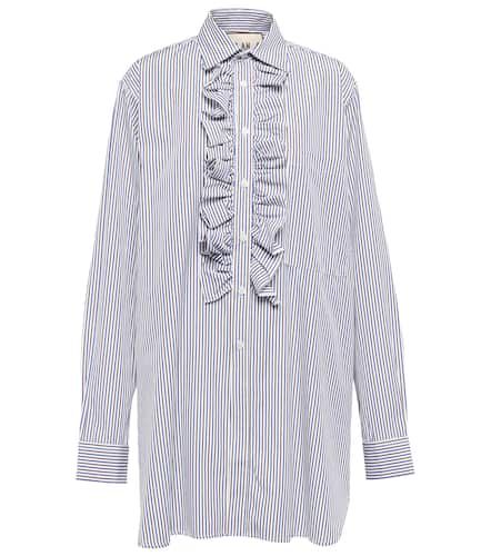 Chemise oversize volantée en coton rayé - Plan C - Modalova