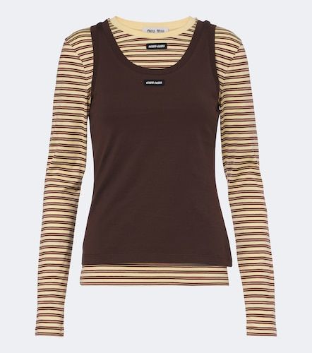 Ensemble t-shirt et débardeur en coton - Miu Miu - Modalova